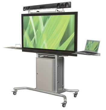 0074 - Movable AV System, Movable Big Screen Holder/Computer Holder/Web Conference System Cart