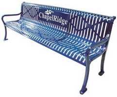 0180 - Outdoor Furniture - Metal Bench with Built-in Logo, Memorial or Design