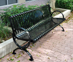 018 - Outdoor Bench, Metal, Movable