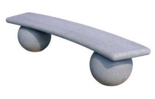 0187 - Outdoor Bench, curved, precast concrete